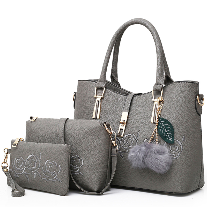Set of 3 Matching Casual Bags with Rose Flower Prints - Image 5