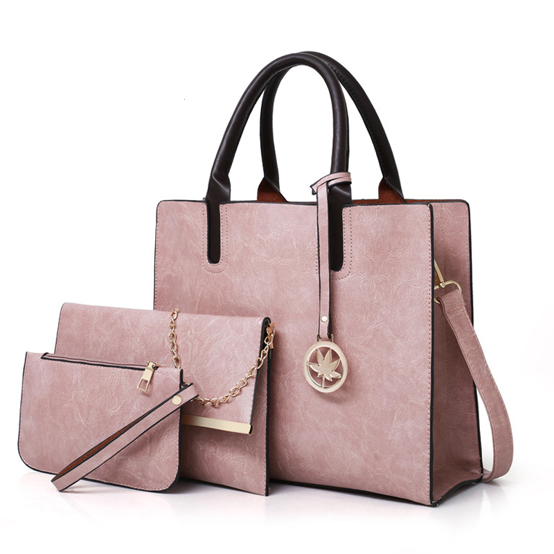 Set of 3 Matching Leather Bags for Women - Image 3