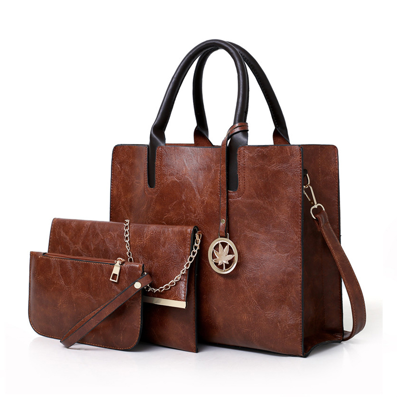 Set of 3 Matching Leather Bags for Women - Image 5